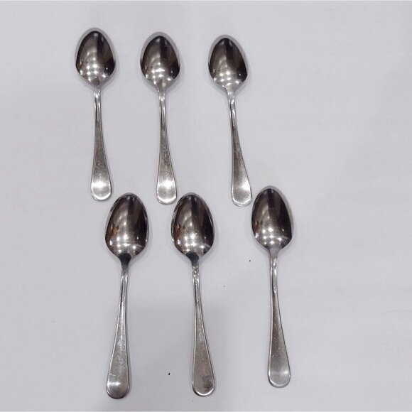 Set Of 6 Insico USA Stainless Steel Soup Spoons Flatware Oval Handle Unknown - Picture 2 of 4